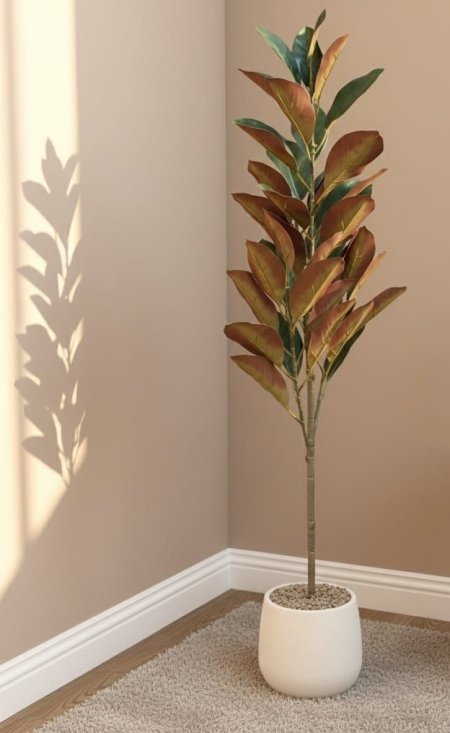 شجرة ديكور داخلية في قوارة أبيض 120 سم